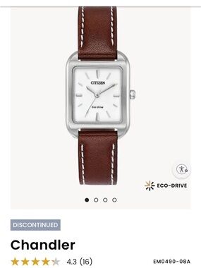 Citizen Chandler Silver Case Brown Leather Strap Watch